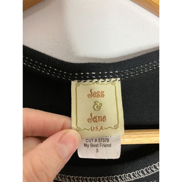 Jess & Jane Womens Dog Print My Best Friend 3/4 Sleeve Top Small Y2K Art - Picture 4 of 7